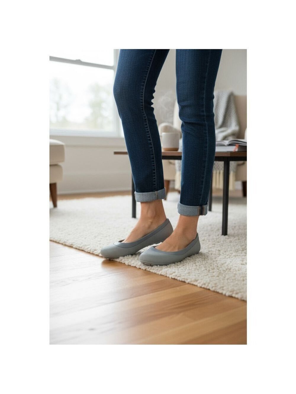 Crocs Mammoth Gray Faux Fur-Lined Ballet Flats Women’s Size 8 - Picture 3 of 11